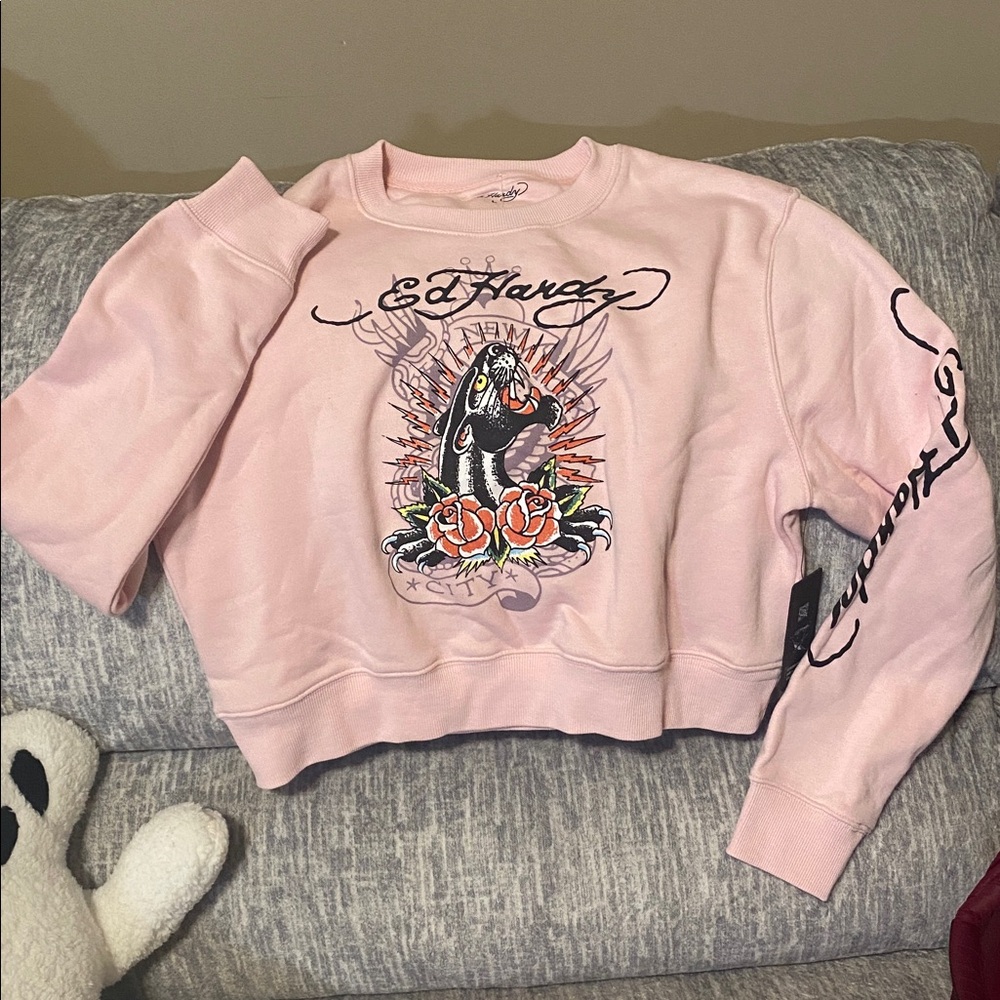 Ed hardy cropped sweat shirt